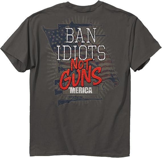 Buck Wear Men's Ban Idiots not Guns 'Merica T-Shirt