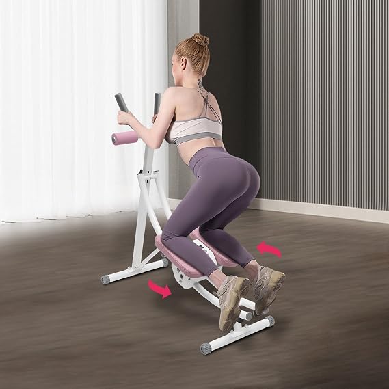 Ab Machine Home Gym, Foldable RotatableCore Abdominal Exercise Machine, Women Exercise Fitness Equipment with LED Monitor The 3-Level Adjustment 330lbs Load Capacity
