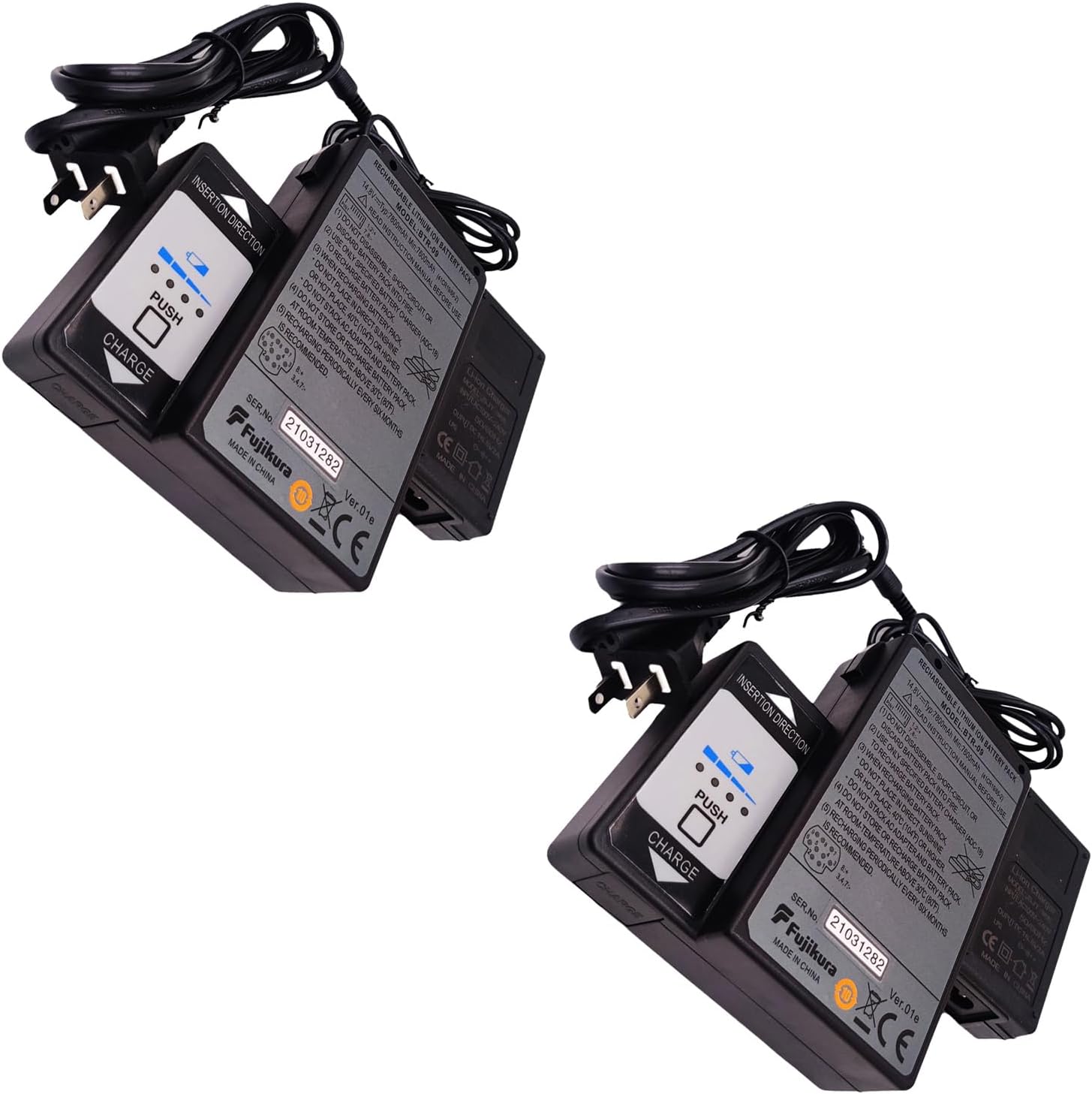 2-Pack BTR-09 7800mAh 14.8V Rechargeable Battery with Charger for BTR-09 Fujikura Fusion Splicer 19S 70S 80S FSM-70S, FSM-80S, FSM-70S,FSM-70R