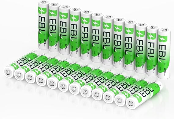 EBL AAA Rechargeable Batteries 24 Counts for Electronic Devices, NiMH 1.2V