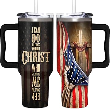 Christian Gifts For Men - Religious Gifts For Men - Gift For Man - Fathers Day Birthday Gift for Dad From Daughter, Son, Wife - Birthday Gift for Man, Dad, Boyfriend, Husband - Christian Tumbler 40Oz