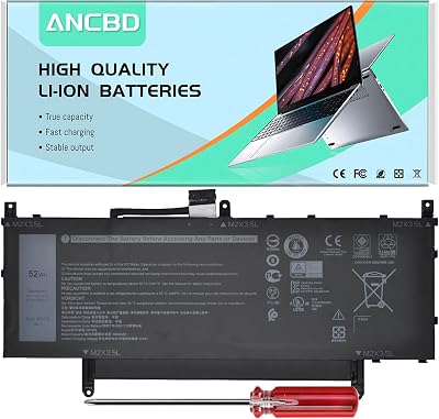 N7HT0 Laptop Battery for Dell Latitude 9510 9520 9520 2-in-1 Series N7HT0 N7HTO TVKGH HYMNG 0HYMNG 089GNG 08NFC N2NLL PKW00 0PKW00 YMX3G V5K68 VM71K 2ICP46080-2 7.6V 52Wh6500mAh4-Cells