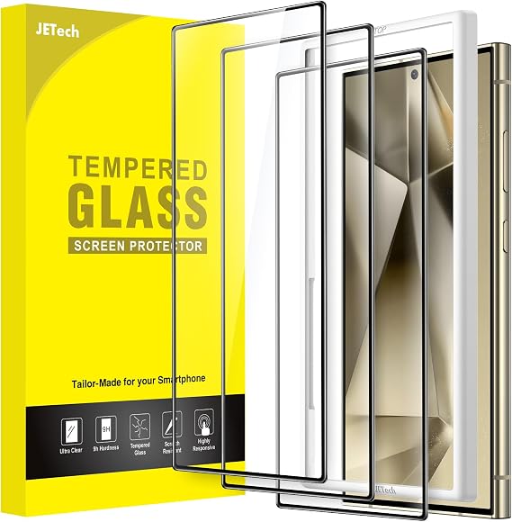 JETech Full-Coverage Screen Protector for Samsung Galaxy S24 Ultra, 3-Pack