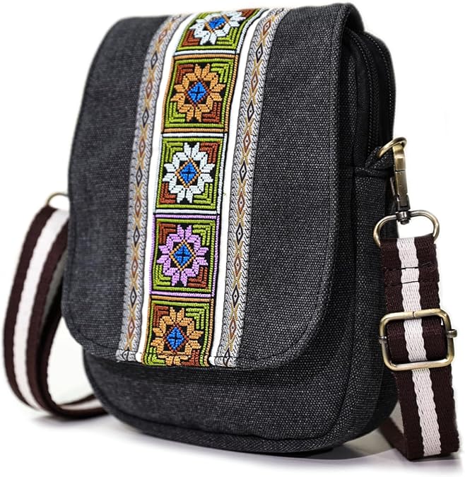 Goodhan Embroidered Crossbody Bag Phone Bag Small Boho Purses for Women