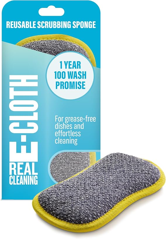 E-Cloth Washing Up Pad, Non-Scratch Kitchen Scrubber/Wiper - Brilliant for Removing Stuck-On Food from Pots & Pans, assorted colors