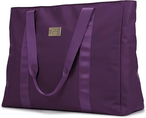 Badgley Mischka Nylon Weekender Duffel Bag | Lightweight Packable Travel Bag | Purple