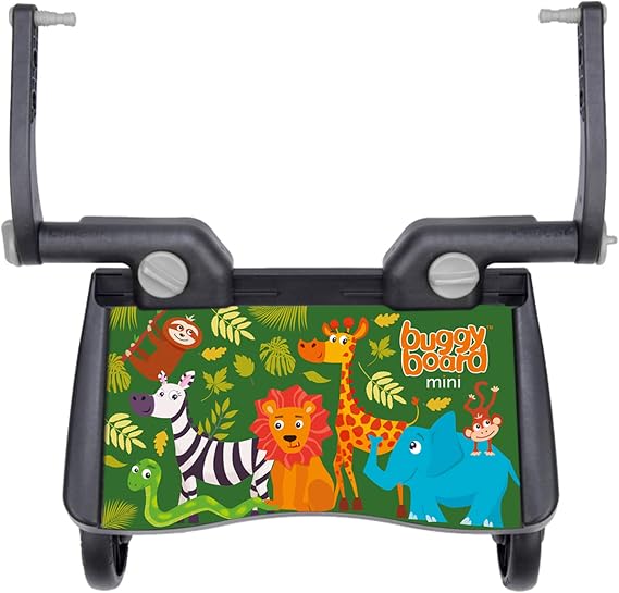 Lascal BuggyBoard Mini Special Edition | Universal Board, Compatible with Over 99% of Pushchairs | Ideal for Smaller Strollers | Jungle Animals)
