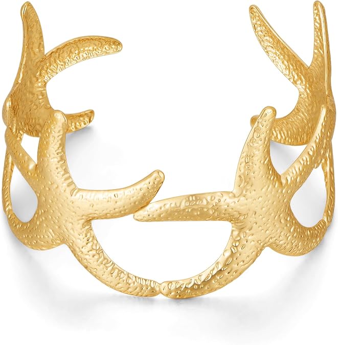 Wide Gold Cuff Bracelets for Women Boho Statement Bracelet