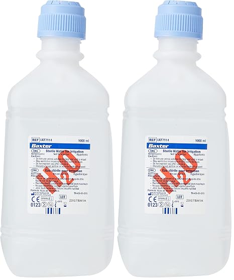 Baxter UKF7114 Single Sterile Water, 1 Litre (Pack of 2)