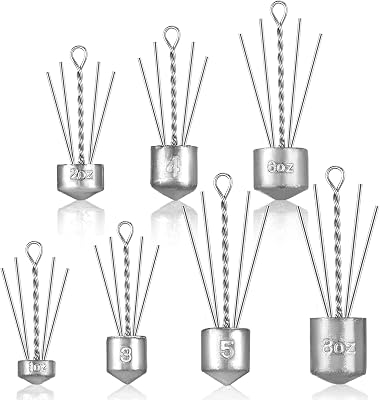 Jenaai Sputnik Sinker Long Tail Surf Fishing Weights Spider Weights for Saltwater Equipment Fishing Ocean Beach Casting Fishing Bottom Holder, Silver