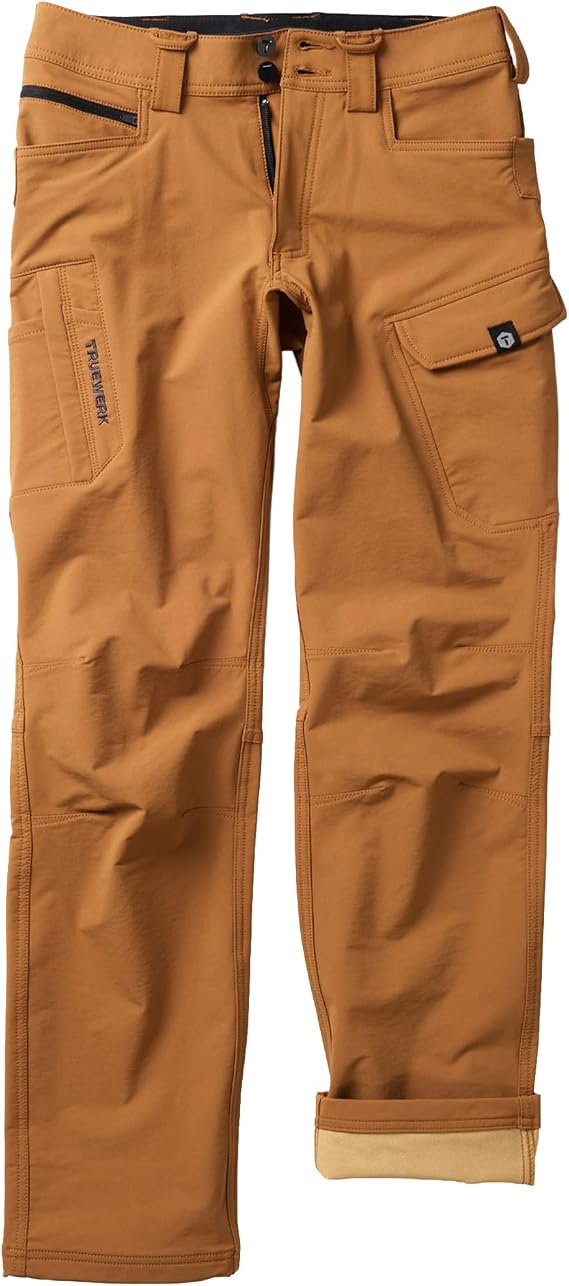 TRUEWERK Men's T2 WerkPant - Three-Season Work Pants, 4-Way Stretch | Double-Woven Softshell, Water-Resistant, Windproo, 9 Pockets, Articulated Knees