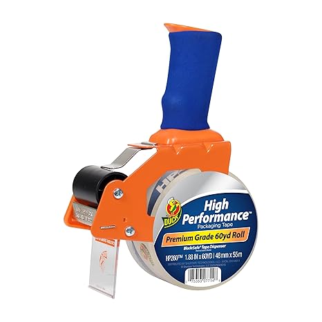 Duck Brand BladeSafe Tape Gun Dispenser with 1 Roll of HP260 Packaging Tape