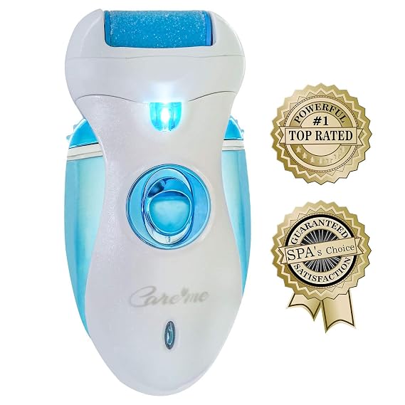 Cordless Rechargeable Electric Foot Callus Remover Shaver - Electronic Foot File Removes Calluses, Cracked, Dead, Hard Skin - Foot Care Pedicure Tool for Soft Smooth Feet CM-202A (Blue)