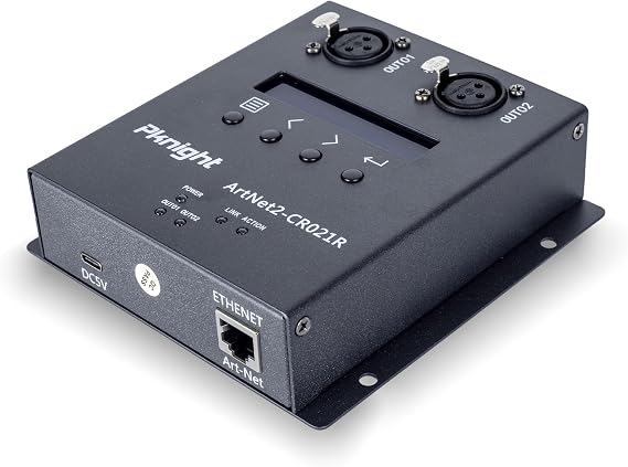 Pknight ArtNet DMX 512 Ethernet Lighting Controller Interface, 2 Space/Truss Mount/PoE