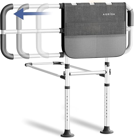 Bed Rails for Elderly Adults Safety, Adjustable Bed Assist Rail for Seniors with Motion Light & Storage Pouch, Widened Adult Bed Rails Fits Twin, Full, Queen, King Beds | Adjustable Bed Assist Handle for Seniors, Fits Twin, Full, Queen and King Beds for Standing Support and Everyday Mobility