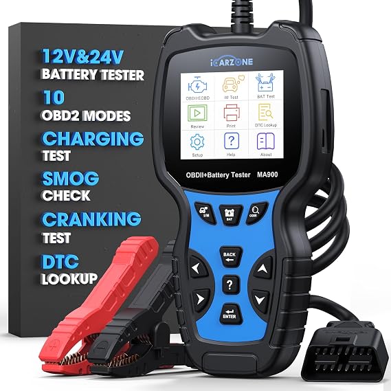 MA900 OBD2 Scanner + Battery Tester 2 in 1,Code Reader Check Engine Diagnostic Scan Tool, 6V-12V-24V 100-2000CCA Battery Test Tool with Charging & Cranking Test for All Car, Motorcycle, Yacht