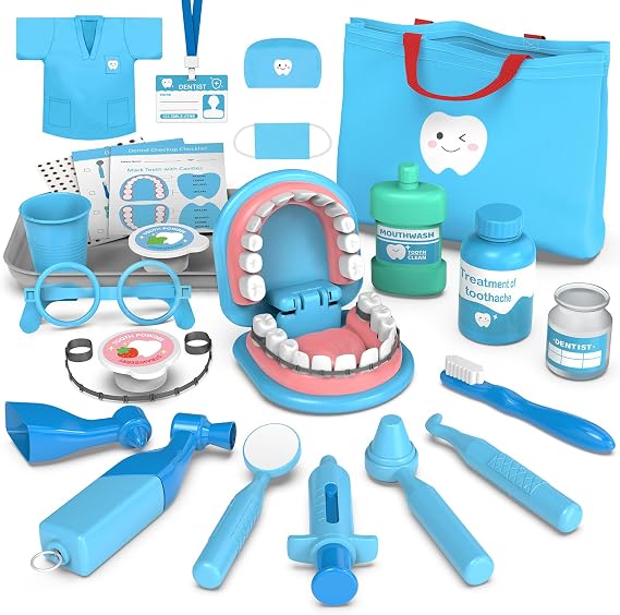 Dentist Toys for Kids - Doctor Role Play Set for Toddlers 3-5 | Dental Kit Toy Gifts for 3 4 Year Old Girls, Montessori Toys Playset Medical Kits for Boys Kids Birthday Present