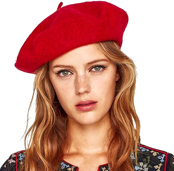 Womens Wool French Beret Chic Solid Beanie Hat Stretchable Classic Beret