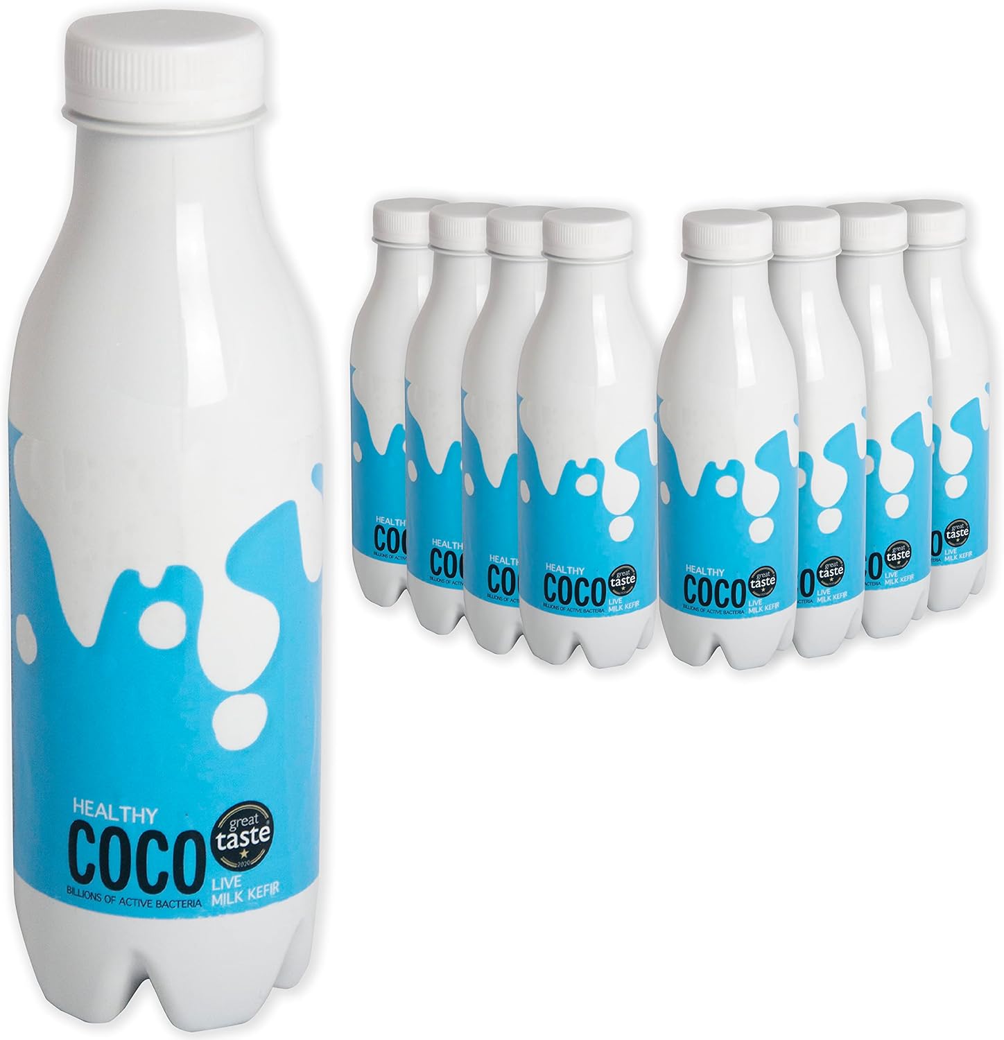 Live Kefir Gut Health, Healthy Coconut Probiotic Kefir Milk Drink. Traditional, Naturally Made from Authentic Kefir Grains. Live Cultures, No Additives or Added Sugars. 4 x 500ml