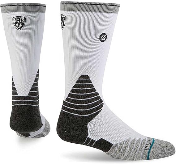Stance NBA Logo Crew Nets Medium {6-8.5} White