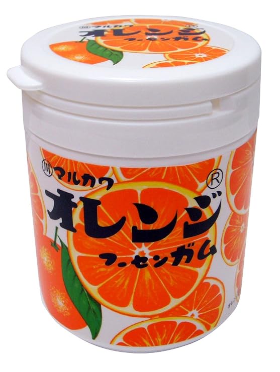 Marukawa Confectionery Orange Marble Gum Bottle 130g x 1