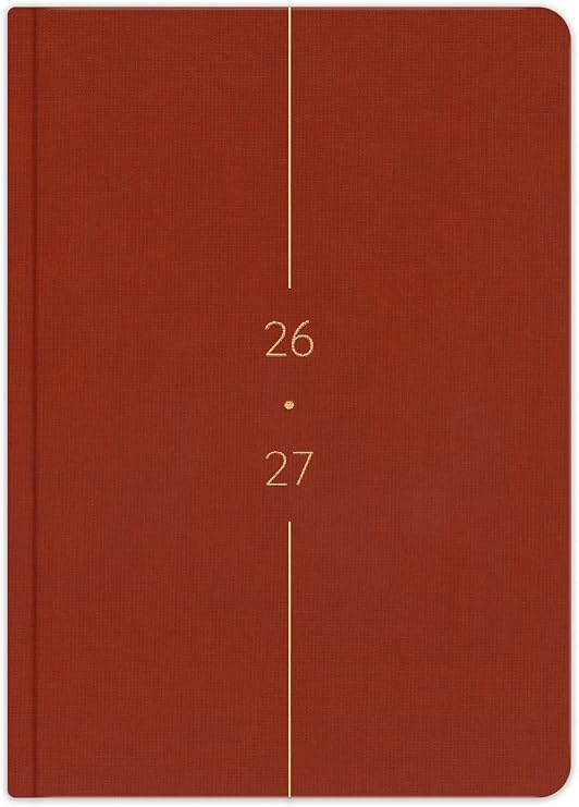 Matt Notebook 2026-2027 A5 Keten Akademik Ajanda 15x21 cm - 17 Aylık Tarçın