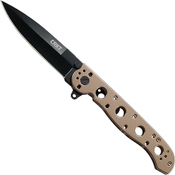 CRKT M16-03BK EDC Folding Pocket Knife Everyday Carry, Black Sandvik 12C27 Steel Blade, Liner Lock, Bronze Aluminum Handle, 4-Position Pocket Clip