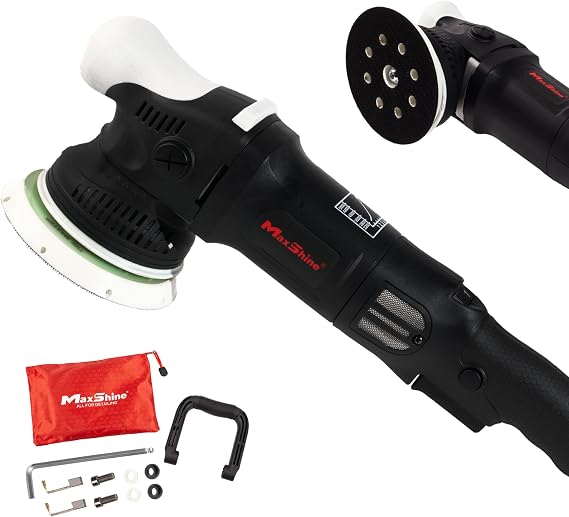 Maxshine M15 Pro Dual Action Polisher 15mm Long Throw Random Orbital Buffer, 1000W Detailing Machine with 5 Backing Plate Variable Speed 2,5005,000 OPM for Car, Truck, SUV & Boat Paint Correction