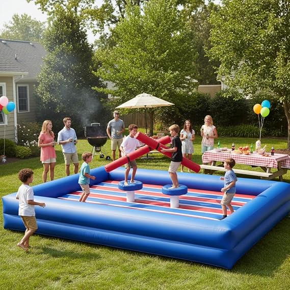 Pro-Grade Inflatable Battle Arena: 13x13ft Wrestling/Boxing Ring Heavy-Duty 0.55mm PVC, Blower & Repair Kit Included