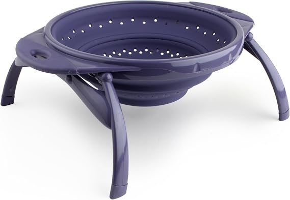 Dexas POP Collapsible Silicone Colander, 10 inch diameter, Purple