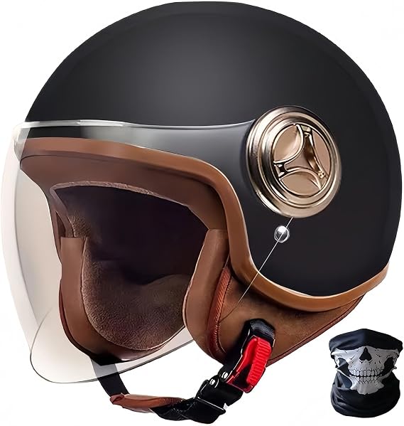 Vespa 3/4 Half Motorcycle Helmet,Retro Motorcycle Helmet,ECE Approved Retro Jet Helmet For Women And Men,Moped,Motorcycle,Helicopter 1