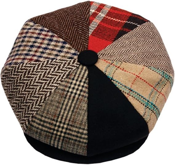 Men's Classic 8 Panel Wool Blend Newsboy Snap Brim Collection Hat