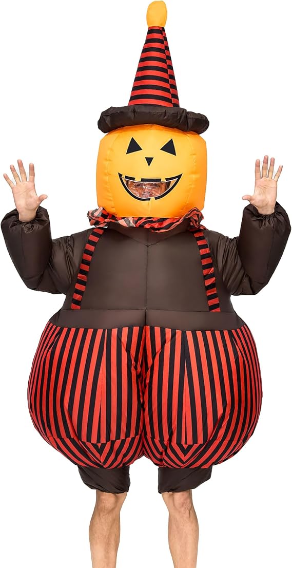 YU FENG Inflatable Halloween Costumes for Adults - Funny Blow Up Clown & Pumpkin Witch Outfits, Cosplay for Men & Women