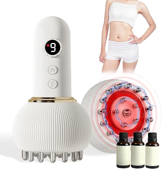 Lymphatic Drainage Massager for Cellulite Relief, Anti Cellulite and Stretch Marks Reduction Tool with Microcurrent for Lymphatic Drainage Massage, Portable Home Use for Legs Arms Belly