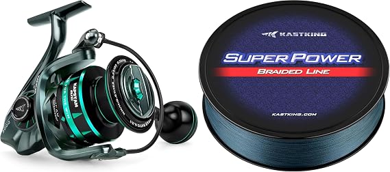 KastKing Kapstan Elite HS Saltwater Spinning Reel & Superpower Braided Fishing Line