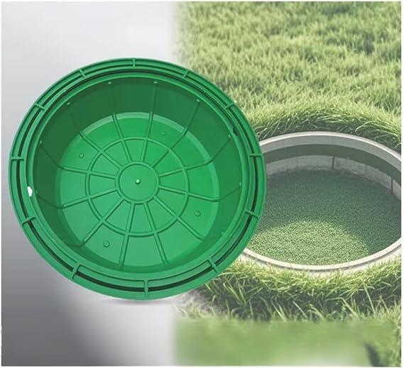 Composite Resin Invisible Glass Man Hole Cover, Portable Recessed Manhole Cover and Frame, Weatherproof Garden Drain Cover, Outdoor Invisible Drain Cover, Easy to Maintain Round 40*40CM/15.7*15.7IN