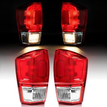 MAYELLO Pair Red Tail Lights Rear Lamps w/bulbs fit for 2016 2017 2018 2019 2020 2021 2022 2023 Toyota Tacoma Base/SR/SR5/TRD/Sport Replacement OE Style,Driver&Passenger Side