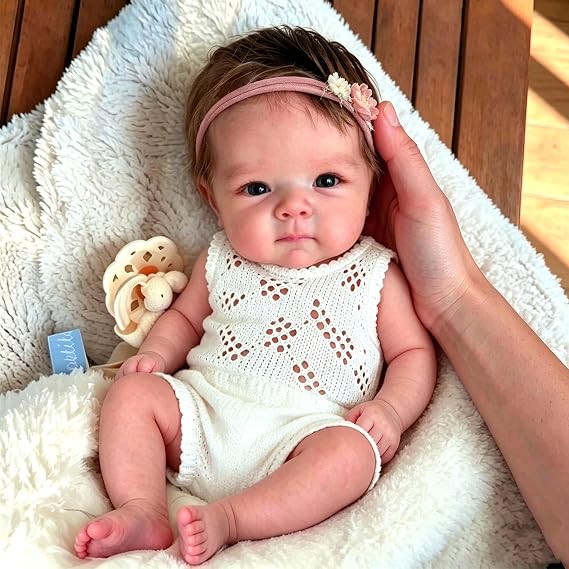 Anano Reborn Baby Dolls Full Body 18 in Realistic Baby Doll Girl Lifelike, Real Life Babys Full Body Reborn Dolls, Lifelike Babys Doll for Girls with Accessories