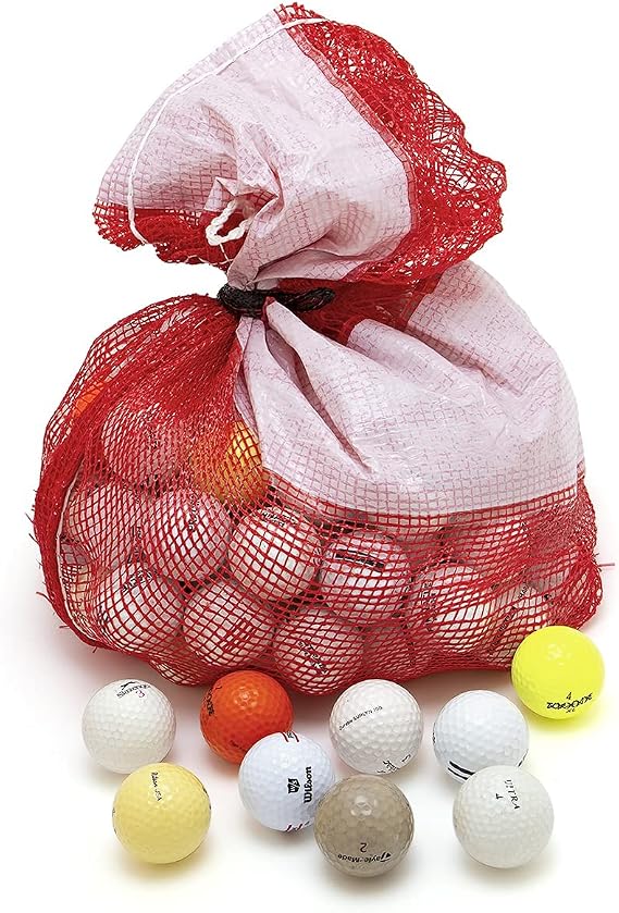 Recycled Hit-Away Used Golf Balls - Cheap Bulk Golfballs Perfect for Practice & Range Hitting - Mix  in a Mesh Ball Carrying Bag