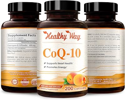 Healthy Way Pure CoQ10 400mg Per Serving - 200 Capsules Supports Heart Health & Helps Maintain Healthy Blood Pressure - Non-GMO USA Made 3