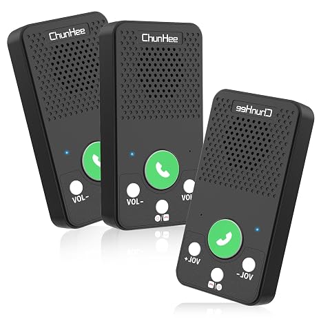 Wireless Intercom System for Home, Full Duplex Call & Answer Intercoms, No WiFi Needed, 500 ft Range, One-Touch Calling for Seniors & Family, Rechargeable 1000mAh Battery (3 Pack)