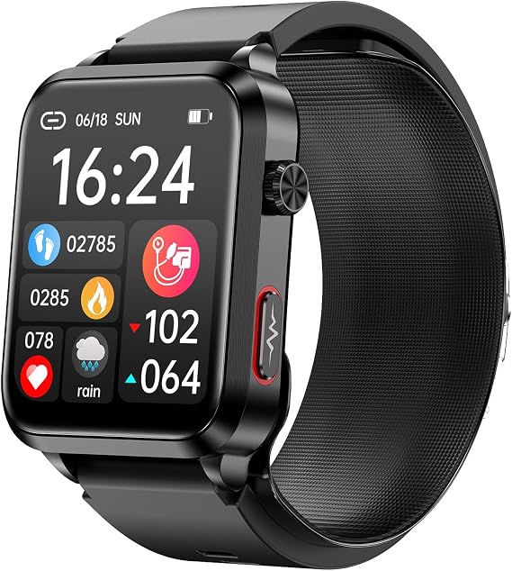 Blood Pressure Smart Watch with Air Pump Cuff, 1.92" Health Monitor Blood Oxygen/Temperature/Heart Rate, 120+ Sports, 30-Day Battery, IP68 Waterproof, Android iOS Tracker for Men Women (Black)