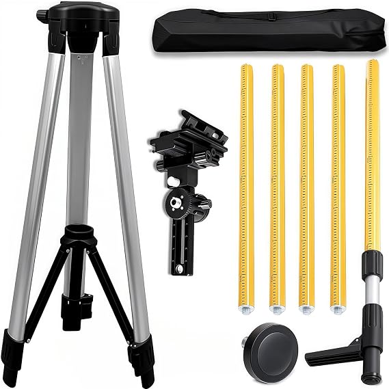 Adjustable Laser Level Pole with Tripod, 12ft Telescopic Mount
