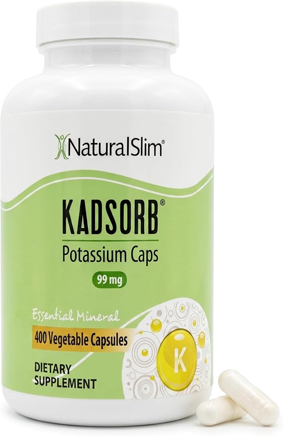 NaturalSlim Kadsorb Potassium Citrate Gluconate 99 mg, 400 Capsules 1 Pack