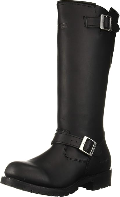RIDETECS 16" Motorcycle Mens Side Boot Zipper Oiled Leather Boots