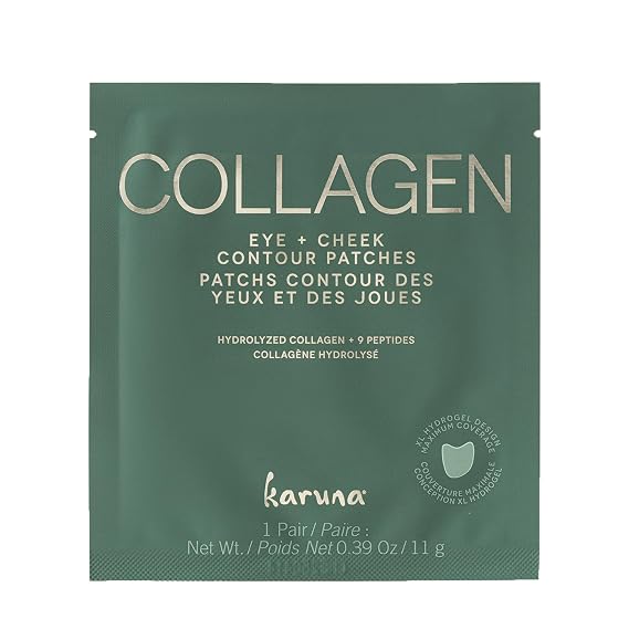 Karuna Collagen Hydrogel Facial Sheet Masks for Wrinkles, Fine Lines, Smoothing & Deep Skin Hydration with Advanced Collagen Hydrogel Technology (Hydrogel Eye & Cheek)