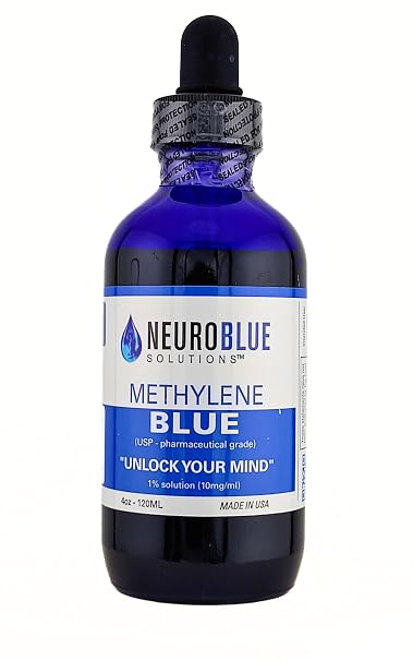 Methylene Blue USP 1% Liquid, 4 oz 99.9% Purity, Heavy Metal & Formaldehyde Free, Made in USA