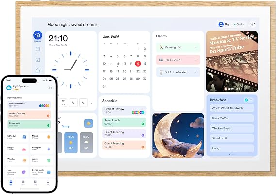 Blackview Digital Calendar 10.1'' electronic calendar for Family Schedules | Interactive Touchscreen Smart Chore Chart, Photo Frame for Family, Meals, Photo Display, Wall/Desk Mount, Gifts for Women Mom