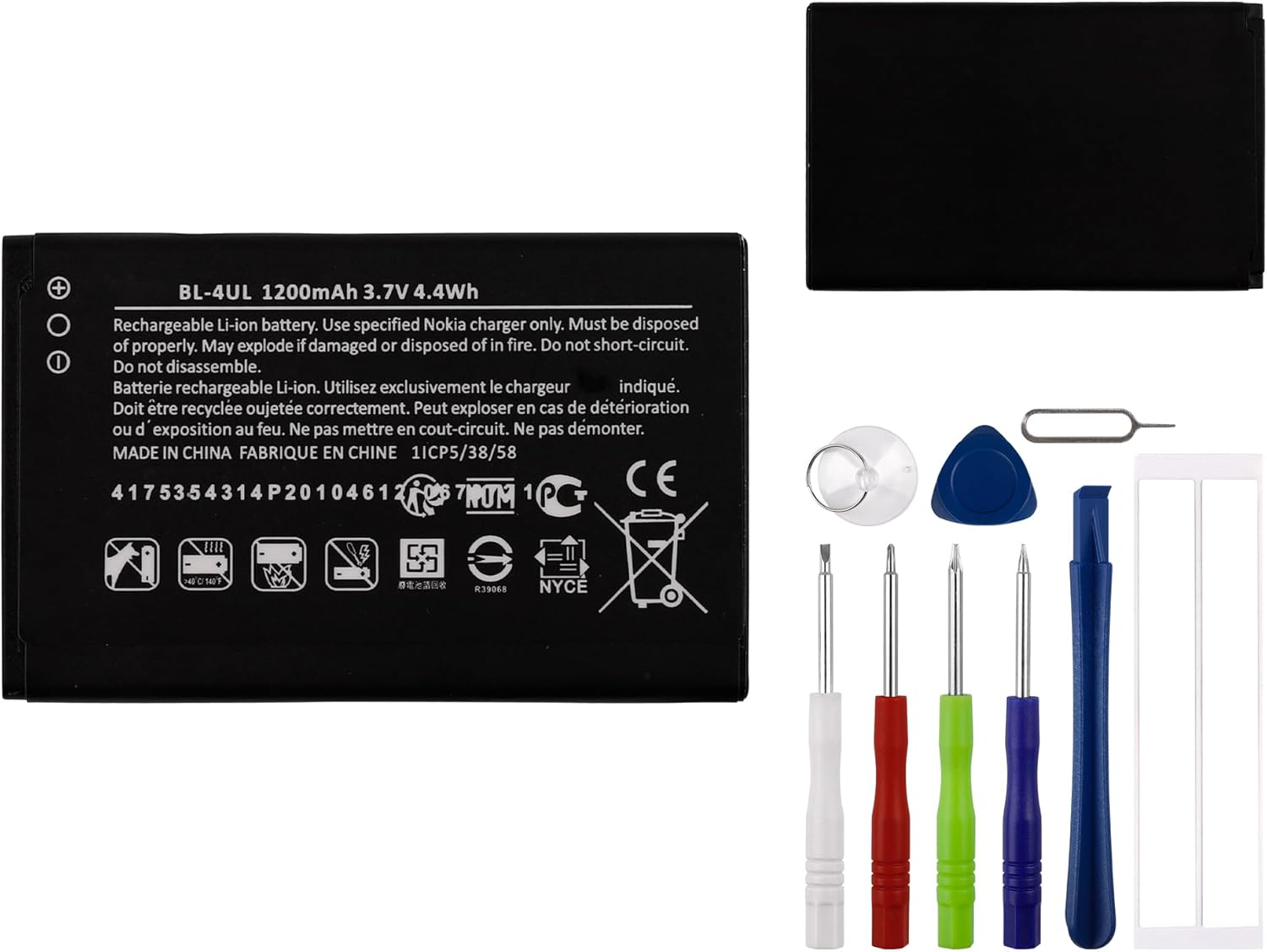 Replacement Battery BL-4UL Battery Compatible with Nokia 3310 225 500 230 Asha 225 with Tools