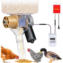 Timed Automatic Chicken Feeder 16 Groups of Timer & Quantitative Poultry Feeders Auto Gravity Food Dispenser Kit for Chicken Rooster Dog Duck Cat Bird Chicken Coop